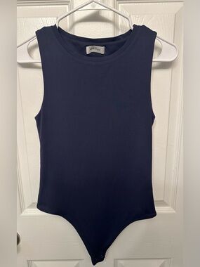 Babaton Aritzia Contour Thong Bodysuit Navy Blue Medium
